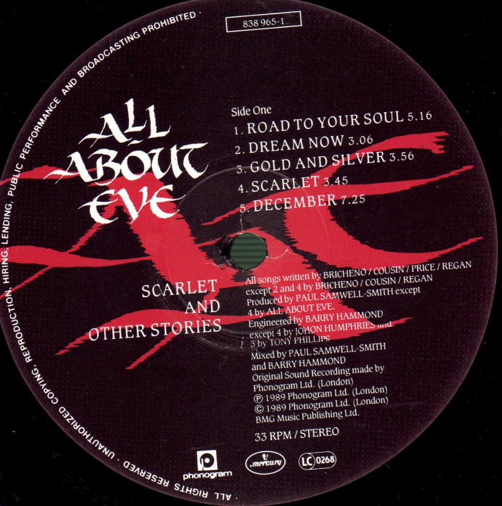 All About Eve - Scarlet And Other Stories - Lp