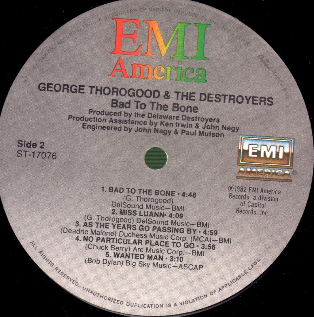 George Thorogood And The Destroyers - Bad To The Bone - Lp