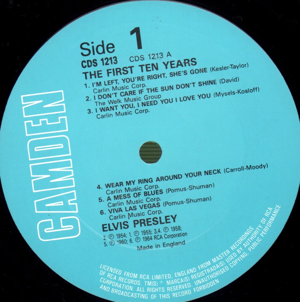 Elvis Presley - First Ten Years - Lp