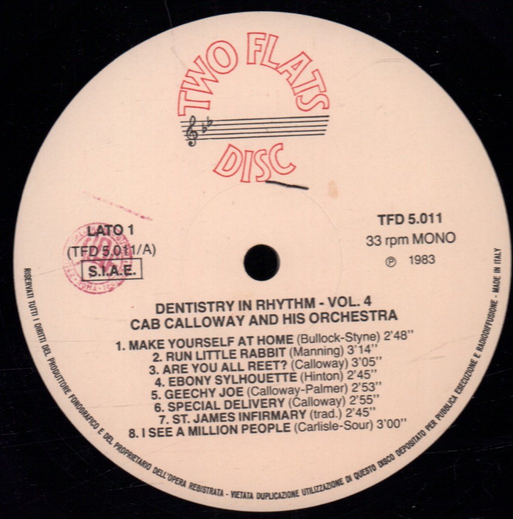 Chu Berry Cab Calloway Mildred Bailey - Dentistry In Rhythm Volume 4 Fillin' The Chu Gaps - Lp