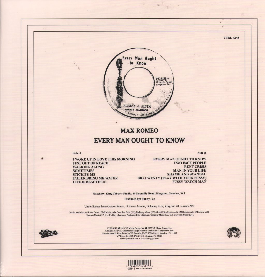 Max Romeo - Every Man Ought To Know - Lp