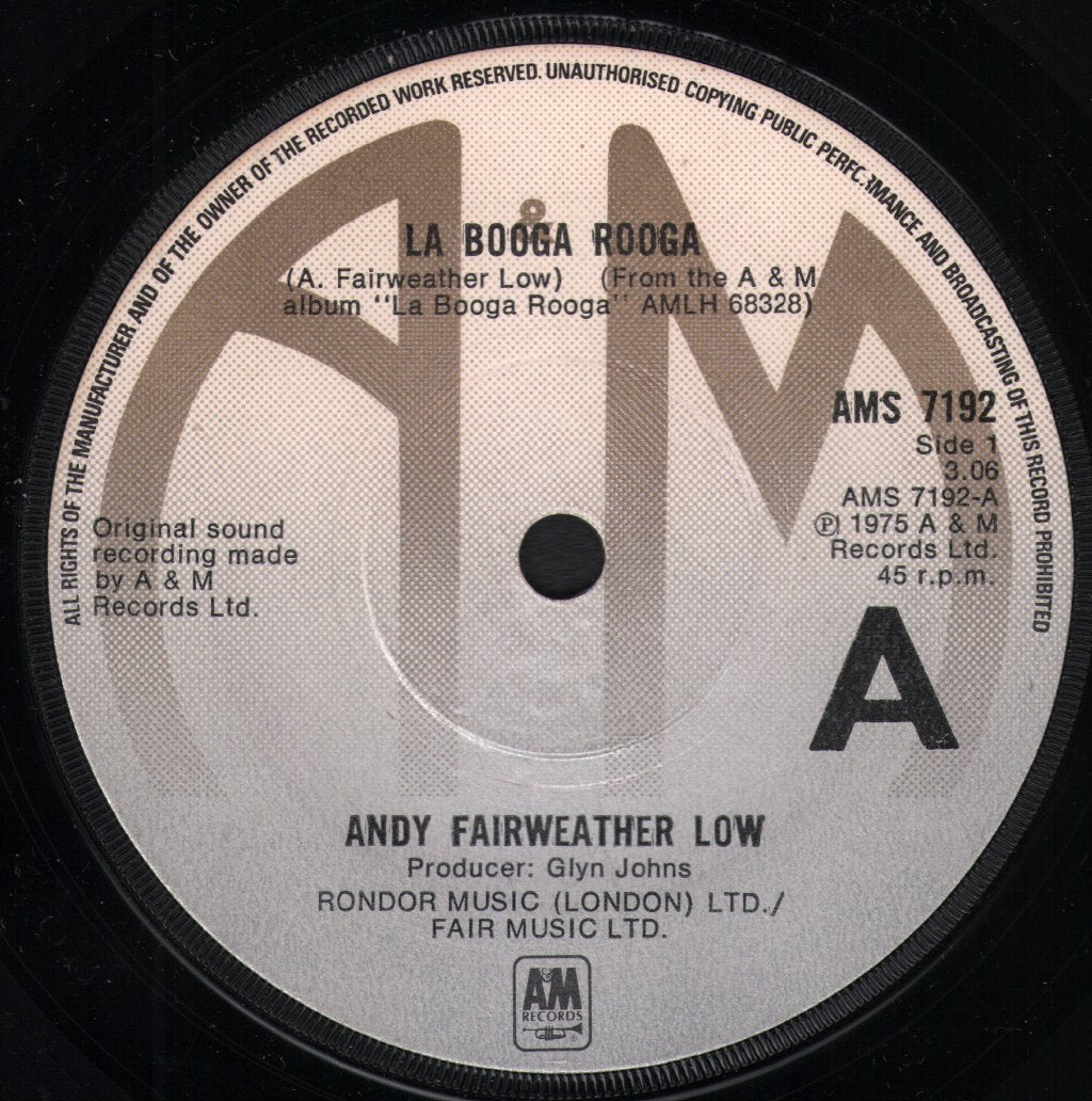 Andy Fairweather Low - La Booga Rooga - 7 Inch
