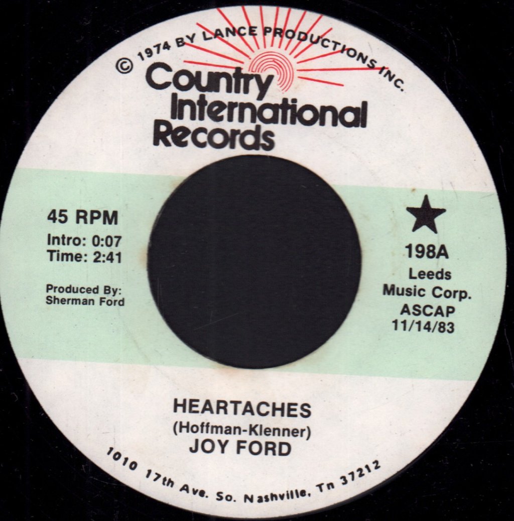 joy ford - heartaches - 7 Inch