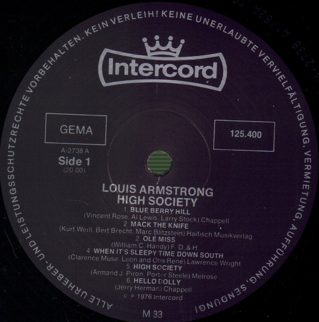 Louis Armstrong - High Society - Lp