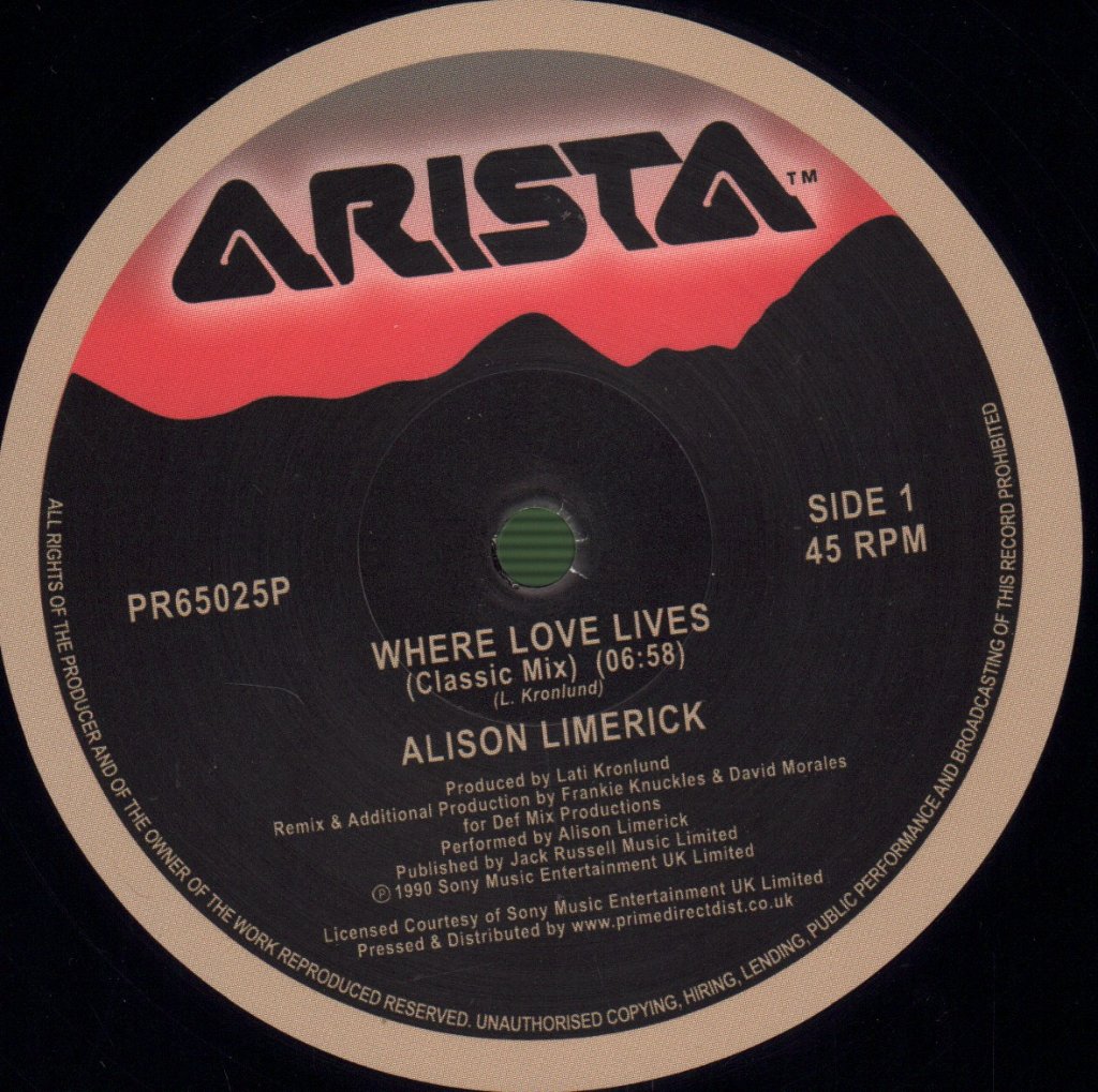 Alison Limerick - Where Love Lives - 12 Inch