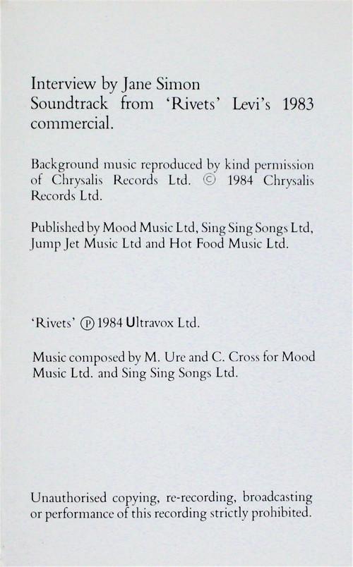 Ultravox - Set Movements 1984 Interview - Cassette
