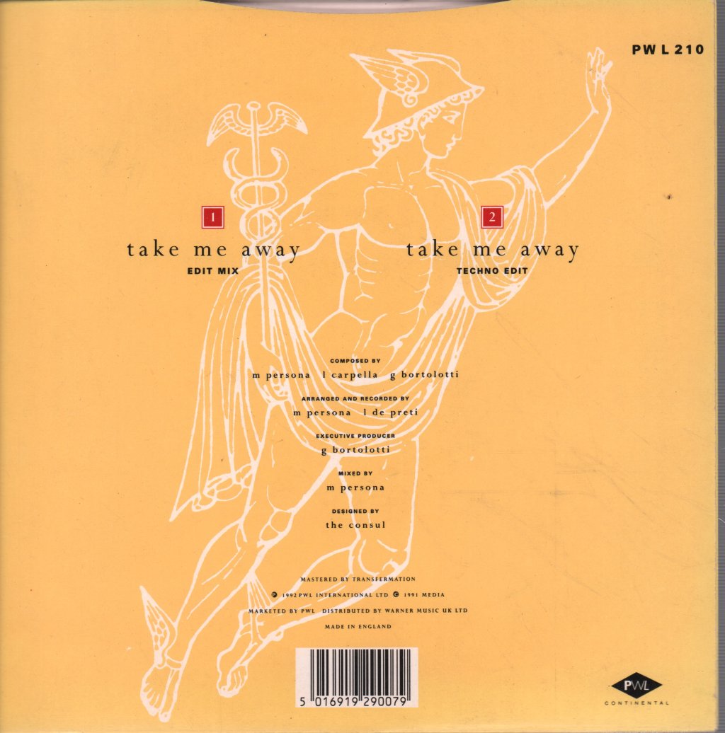 Cappella Featuring Loleatta Holloway - Take Me Away - 7 Inch