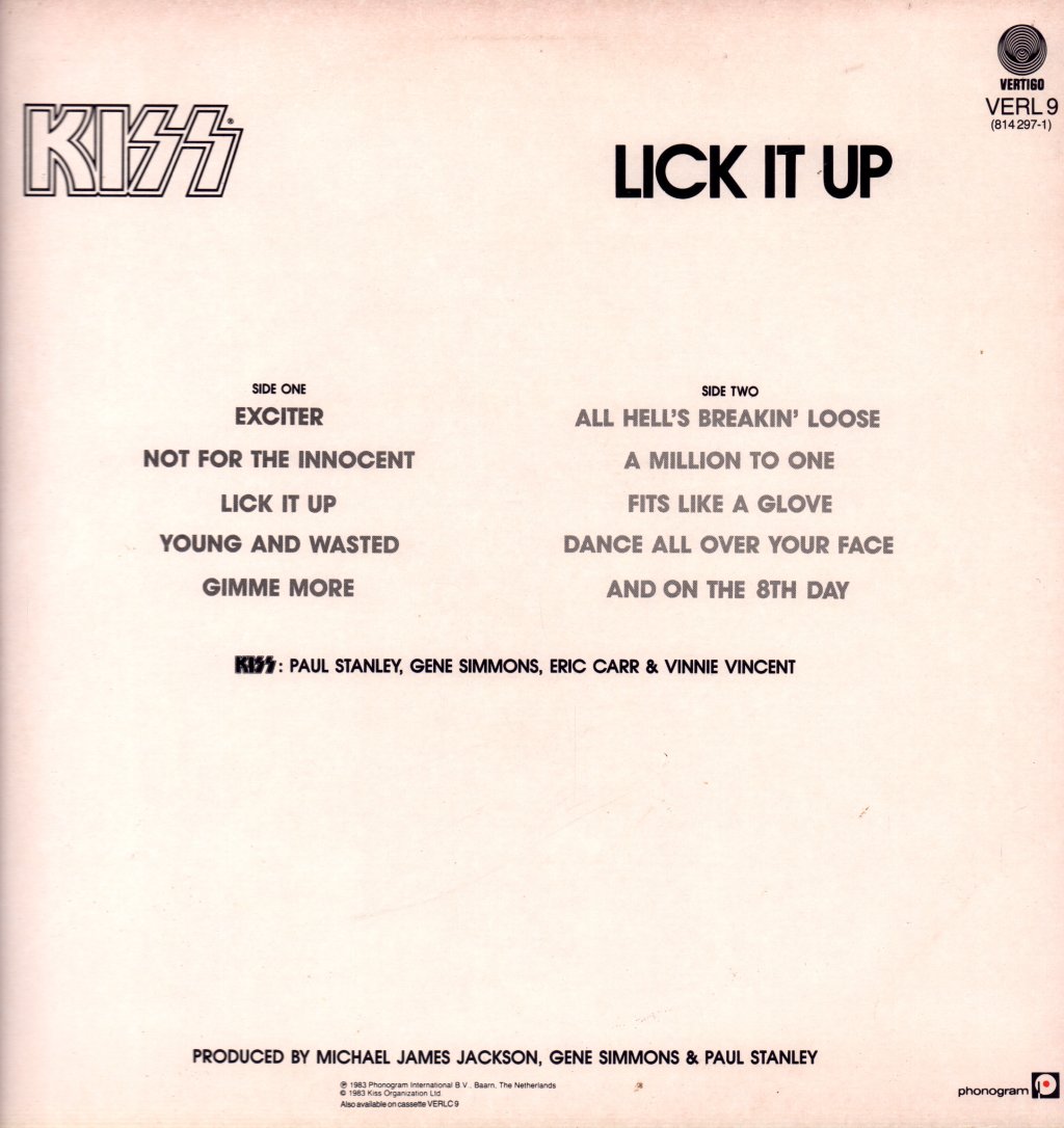 Kiss - Lick It Up - Lp