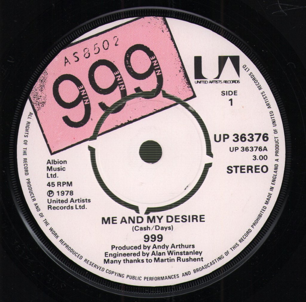 999 - Me And My Desire - 7 Inch