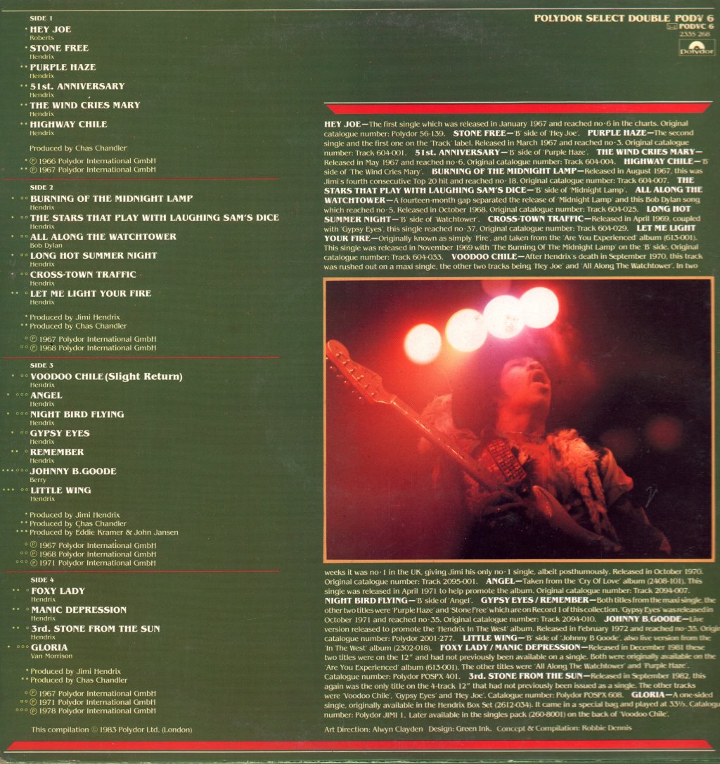 Jimi Hendrix - Singles Album - Double Lp