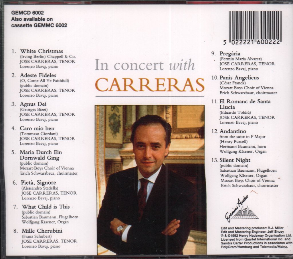 Jose Carreras - In Concert With carreras - Cd
