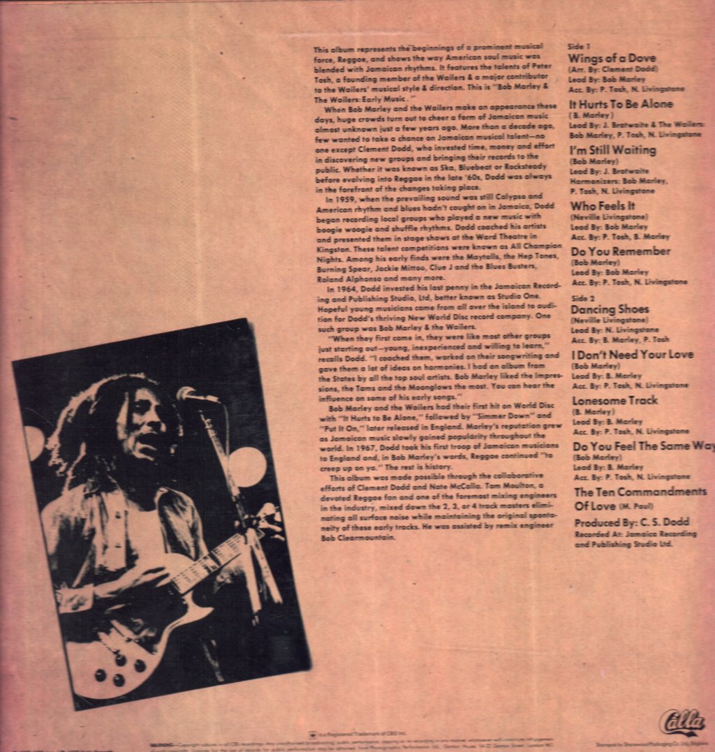 Bob Marley And The Wailers - Early Music - Lp