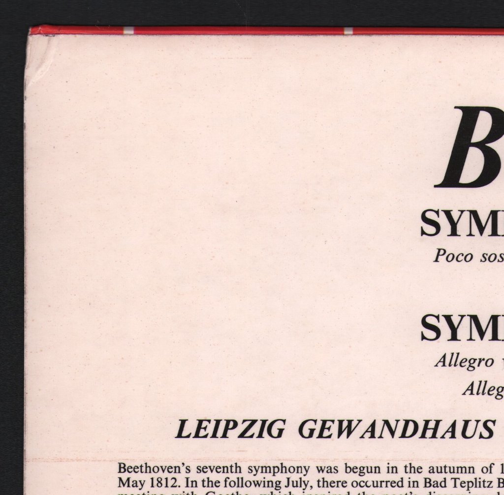 Leipzig Gewandhaus Orchestra / Franz Konwitschny - Beethoven - Symphony No. 7 In A, Op.92 / Symphony No.8 In F, Op.93 - Lp