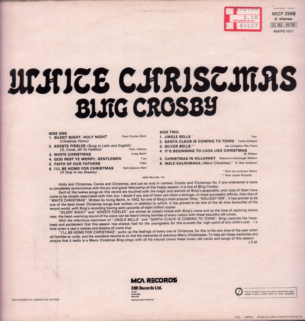 Bing Crosby - White Christmas - Lp