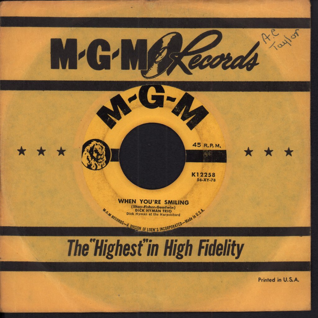Dick Hyman Trio - When You're Smiling - 7 Inch
