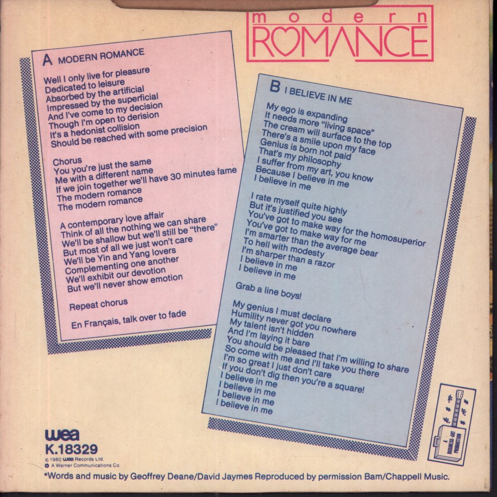 Modern Romance - Modern Romance - 7 Inch