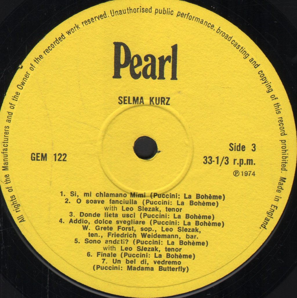 Selma Kurz - Recordings Chosen By Her Daughter Desi Halban - Double Lp