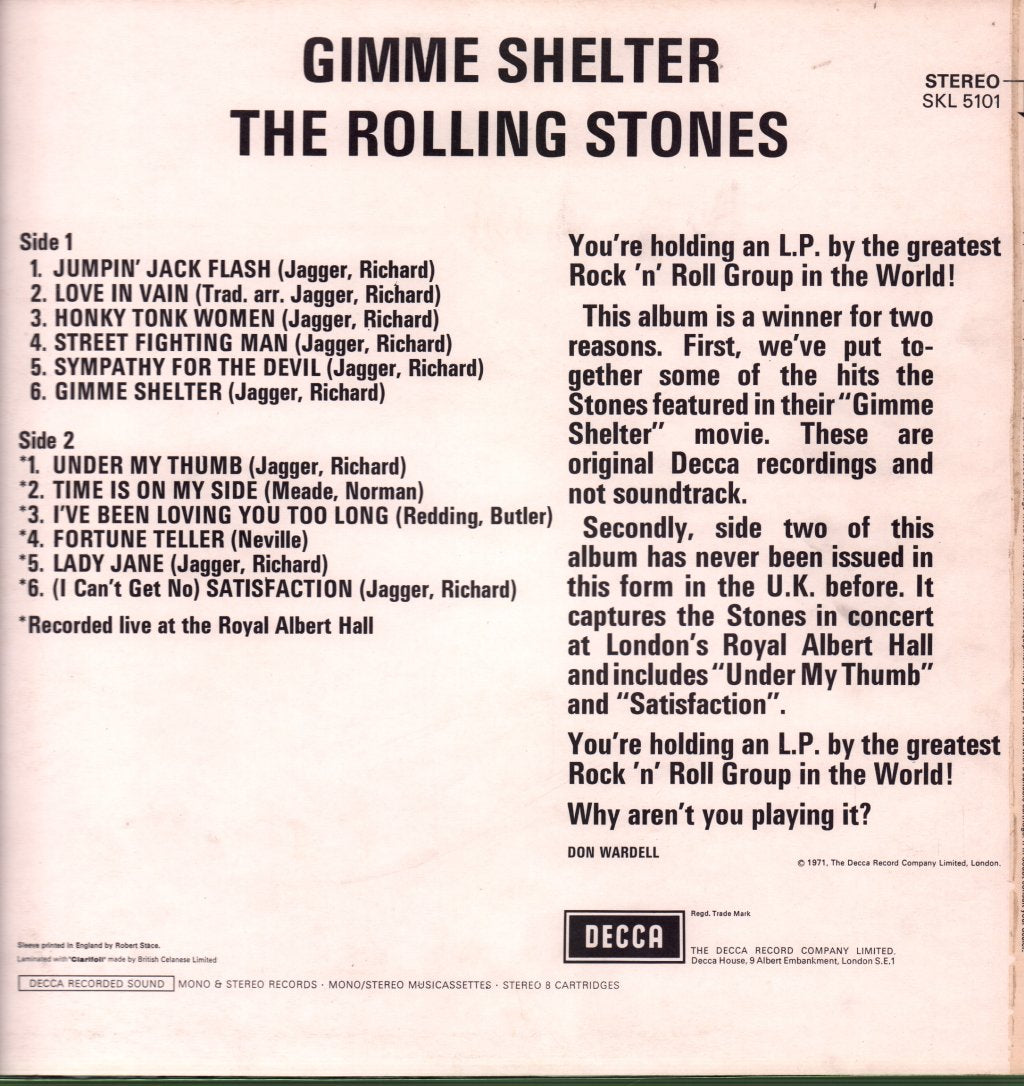 Rolling Stones - Gimme Shelter - Lp