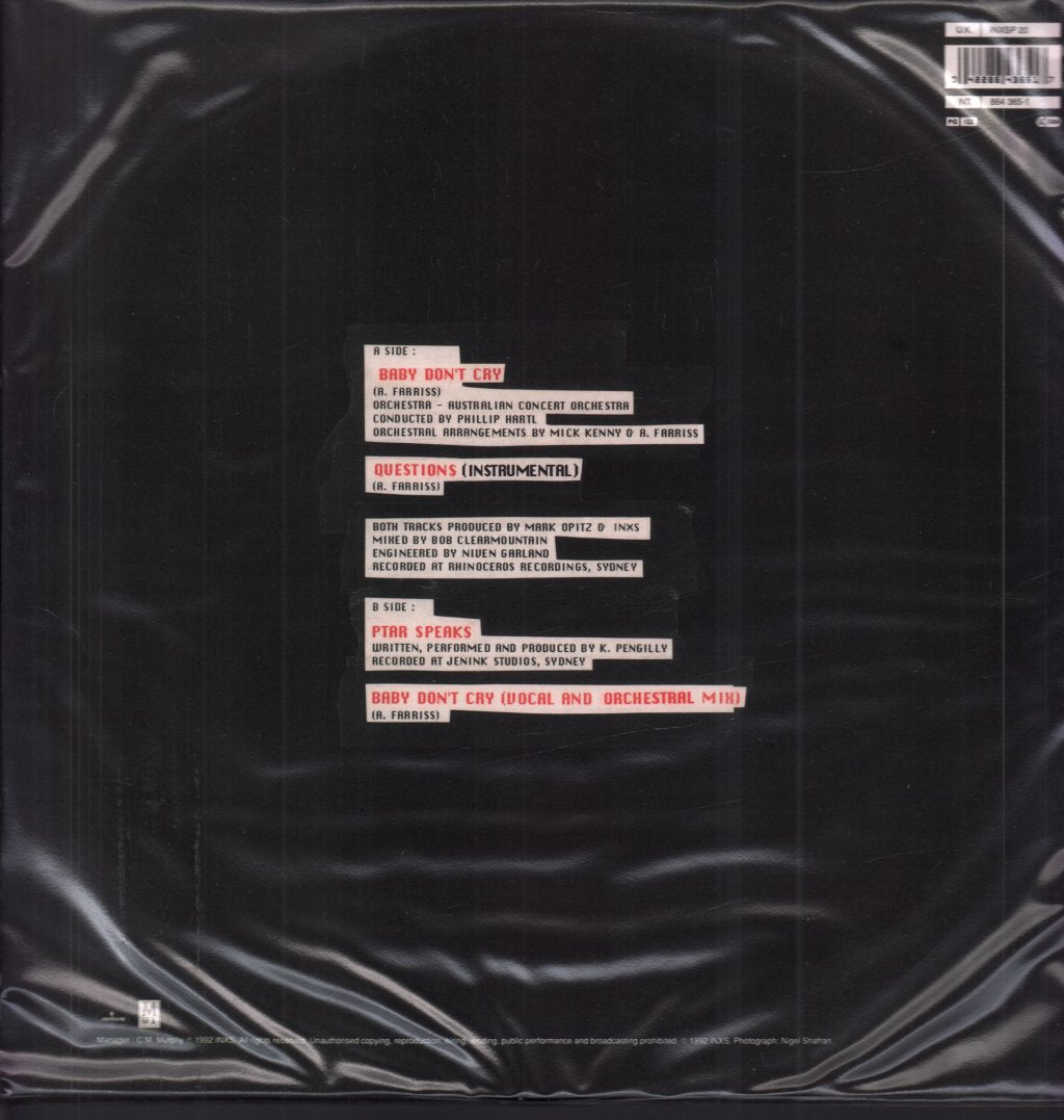 INXS - Baby Don't Cry - 12 Inch
