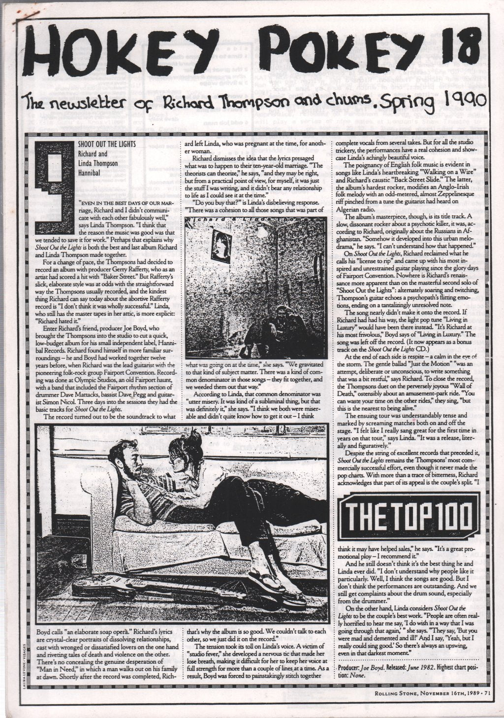 Richard Thompson - Hokey Pokey 18 - Spring 1990 - Fanzine