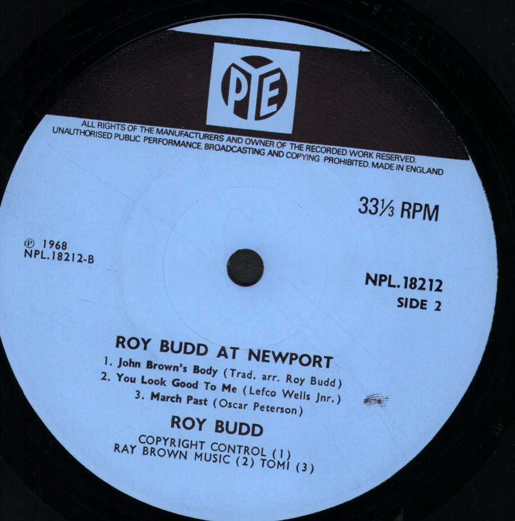 Roy Budd - Roy Budd At Newport - Lp