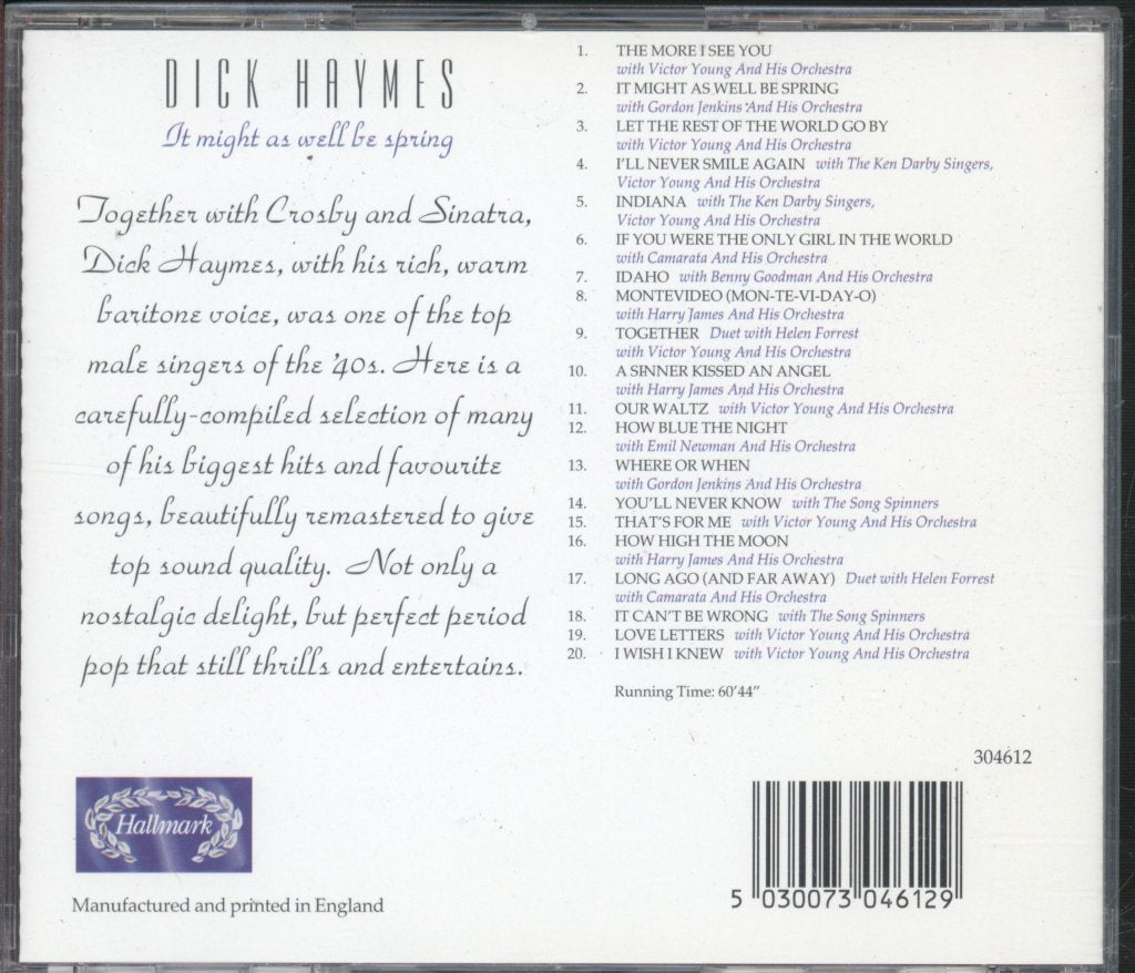 Dick Haymes - It Might As Well Be Spring - Cd