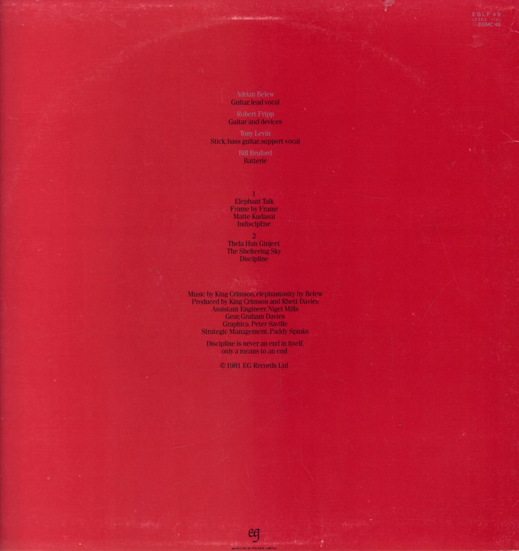 King Crimson - Discipline - Lp