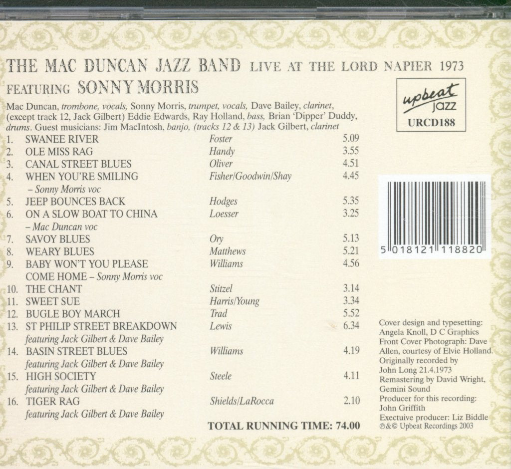 Mac Duncan Jazz Band - Live At The Lord Napier 1973 - Cd