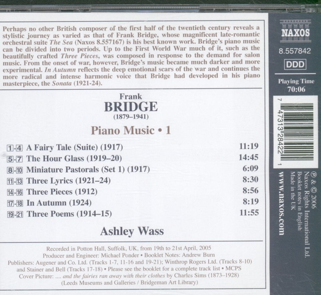 Ashley Wass - Bridge: Piano Music, Vol. 1 - Cd