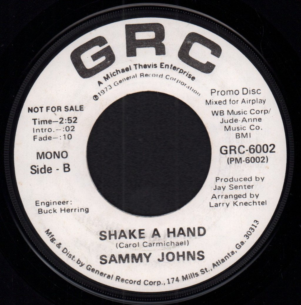 Sammy Johns - Shake A Hand - 7 Inch