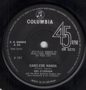 Des O'Connor - Careless Hands - 7 Inch