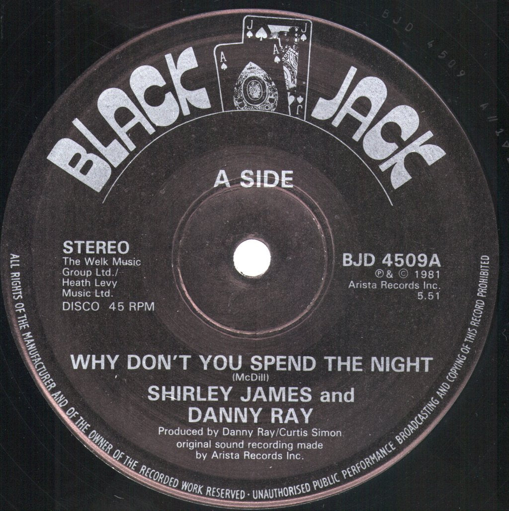 Shirley James And Danny Ray - Why Don't You Spend The Night - 12 Inch