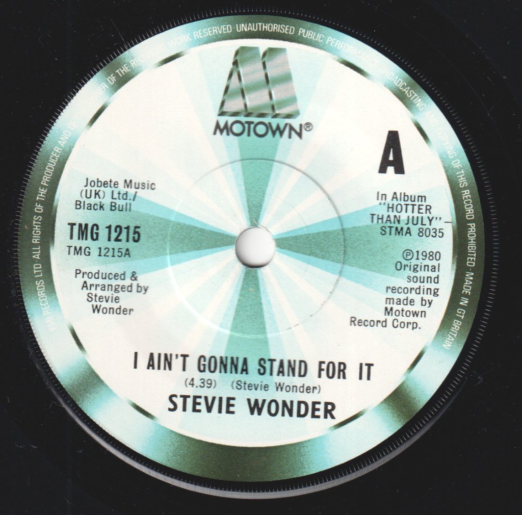 Stevie Wonder - I Ain't Gonna Stand For It - 7 Inch