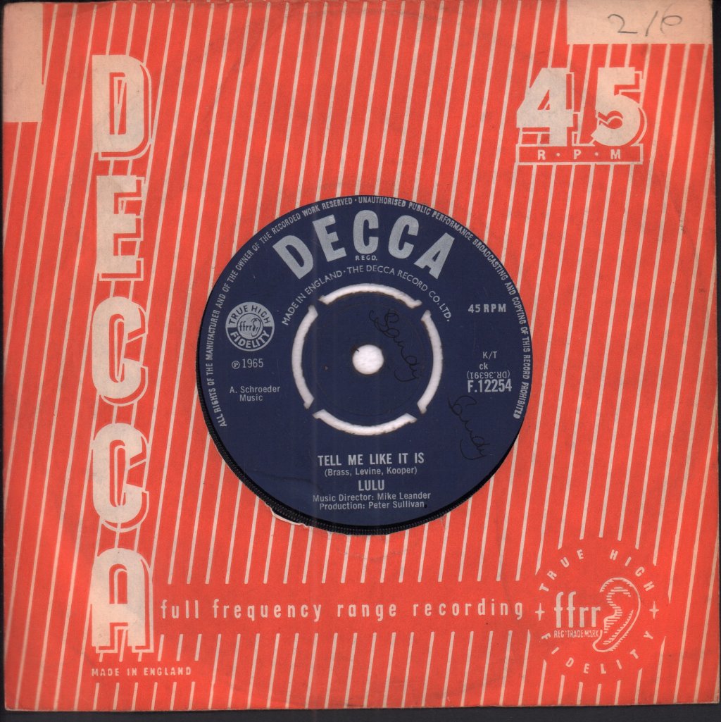 Lulu - Tell Me Like It Is - 7 Inch
