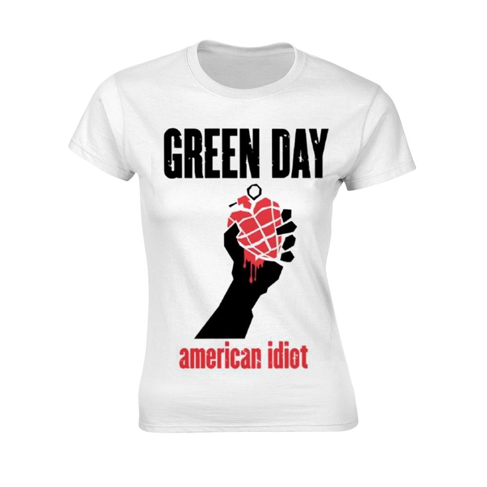 Green Day - Green Day T Shirt American Idiot Heart Official Womens Skinny Fit White Xxl - T Shirt