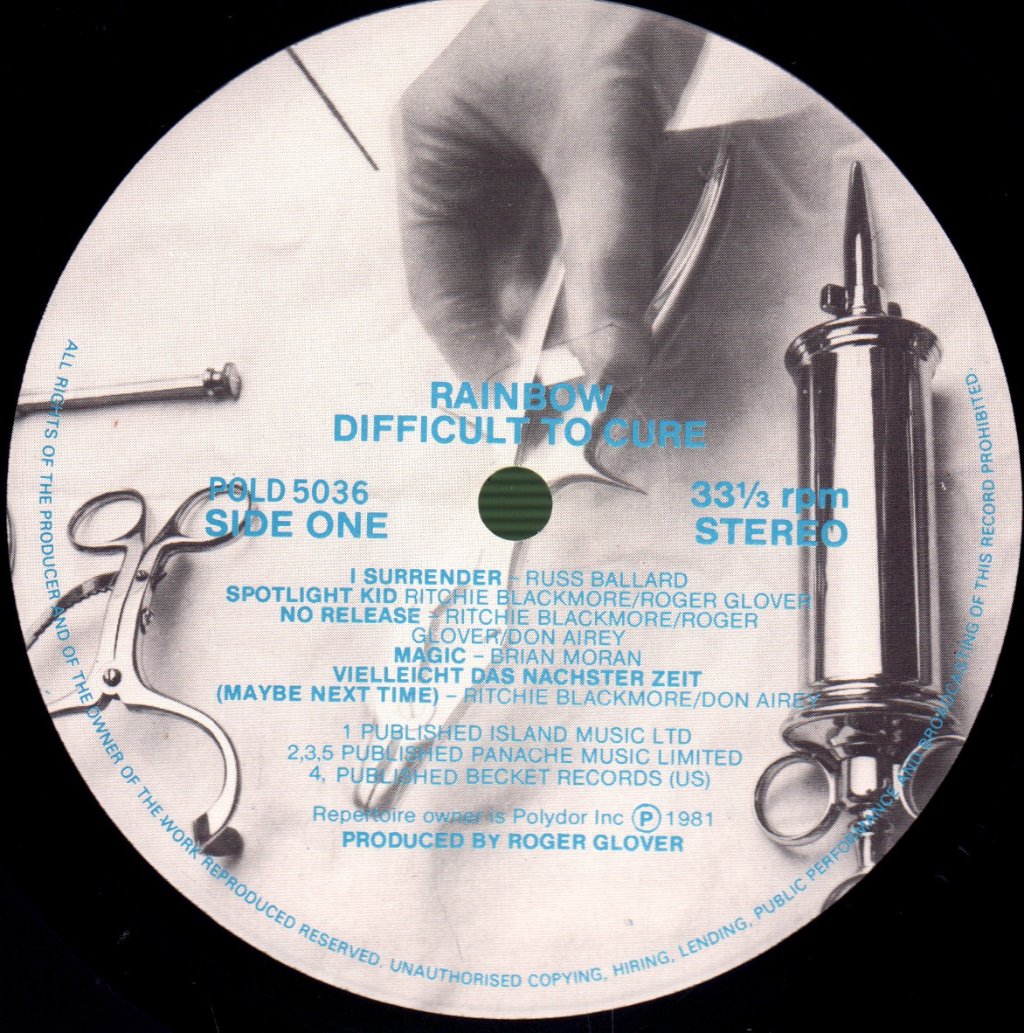 Rainbow - Difficult To Cure - Lp