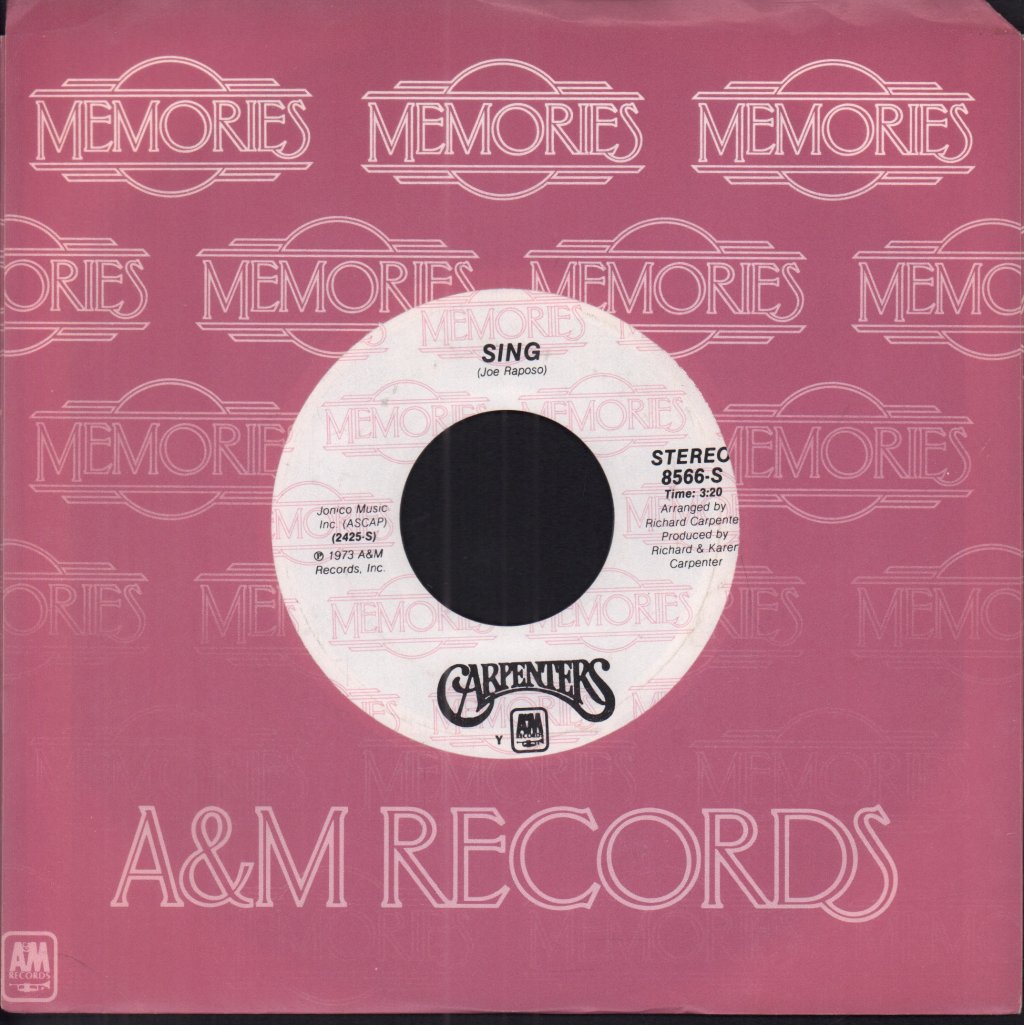 Carpenters - sing - 7 Inch