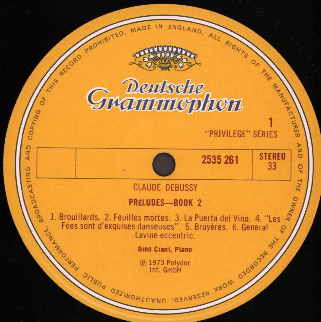 Dino Ciani - Claude Debussy - Preludes - Volume II - Lp