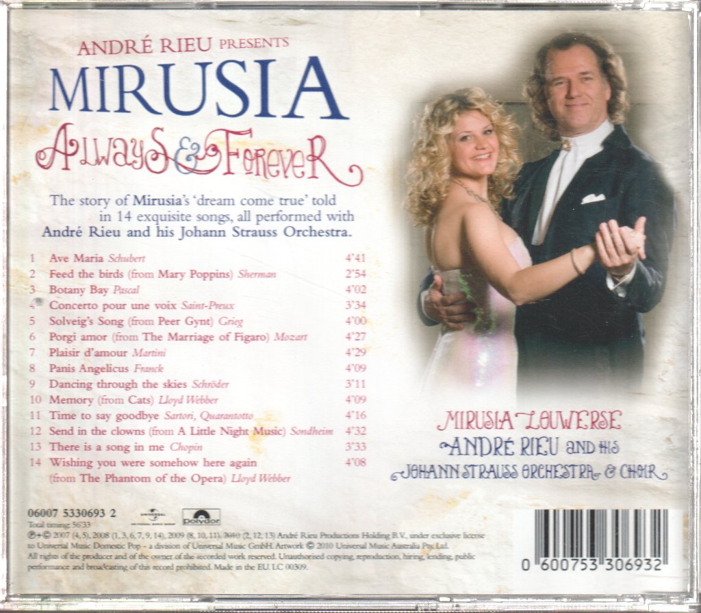 André Rieu Presents Mirusia - Always & Forever - Cd