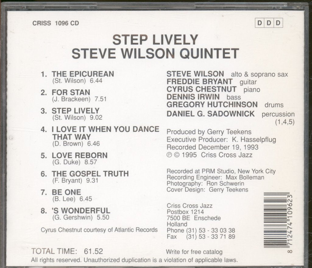 Steve Wilson Quintet - Step Lively - Cd