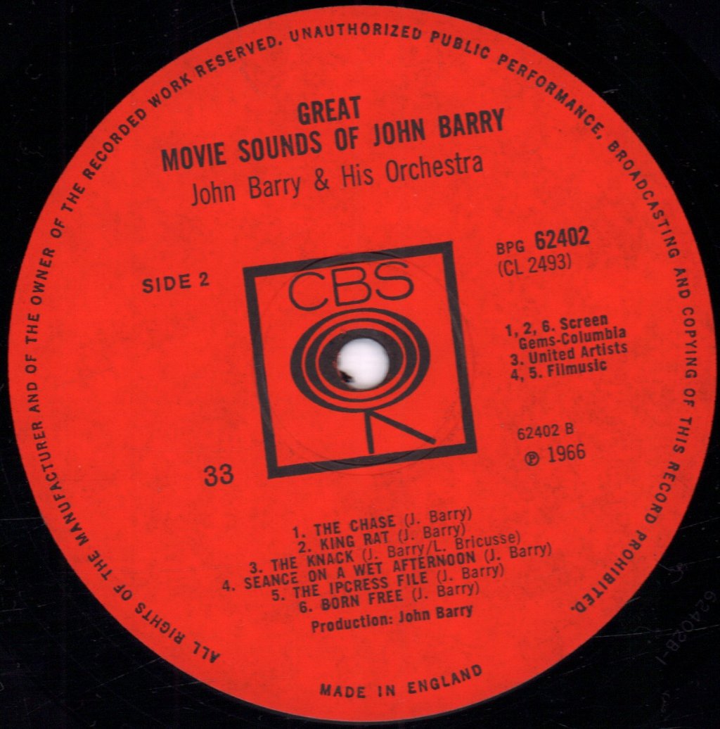 John Barry And His Orchestra - Great Movie Sounds Of John Barry - Lp
