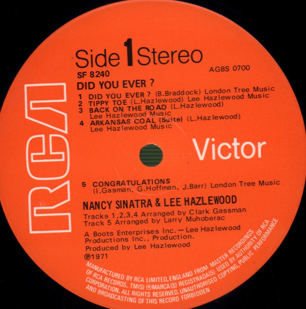 Nancy Sinatra And Lee Hazlewood - Did You Ever - Lp