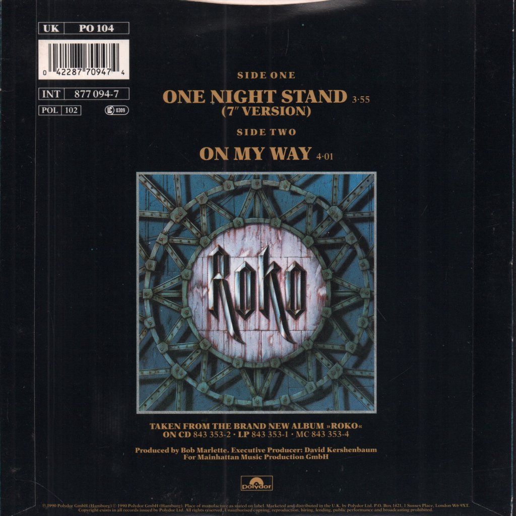 Roko - One Night Stand - 7 Inch