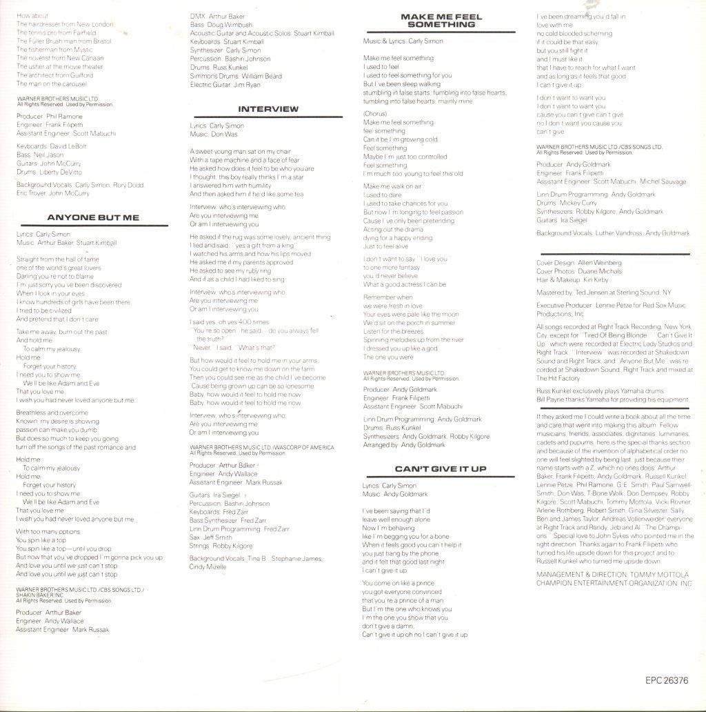Carly Simon - Spoiled Girl - Lp