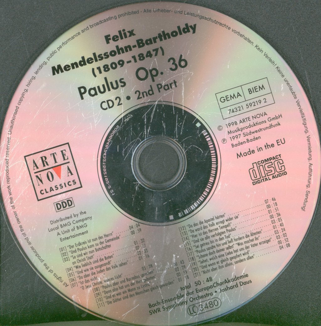 Bach Ensemble Der EuropaChorAkademie, SWR Symphony Orchestra, Joshard Daus - Felix Mendelssohn-Bartholdy - Paulus - Double Cd