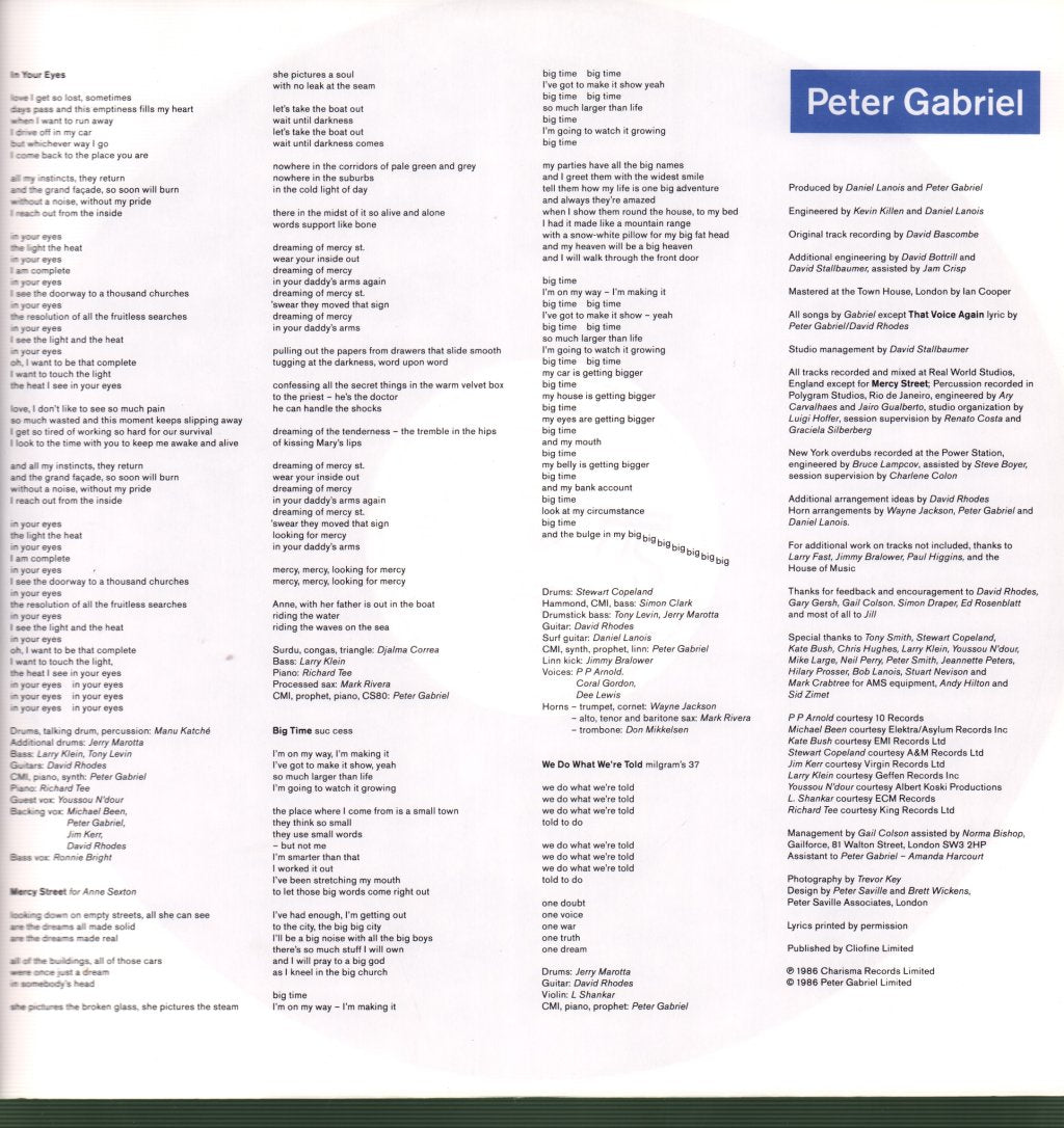 Peter Gabriel - So - Lp
