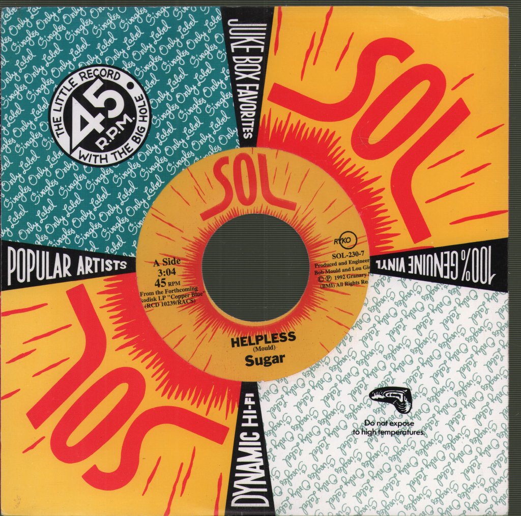 Sugar (Bob Mould's Group) - Helpless / Changes - 7 Inch