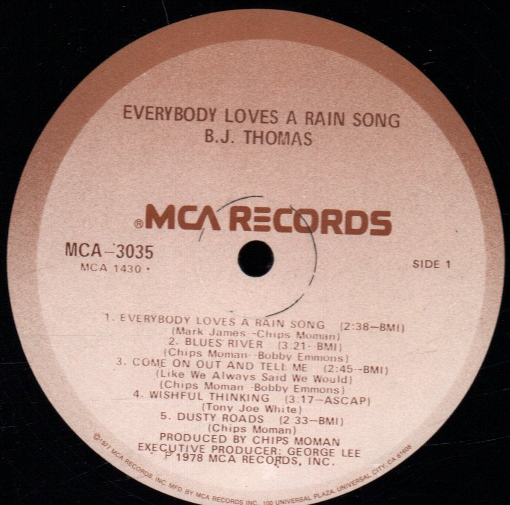 B.J.Thomas - Everybody Loves A Rain Song - Lp