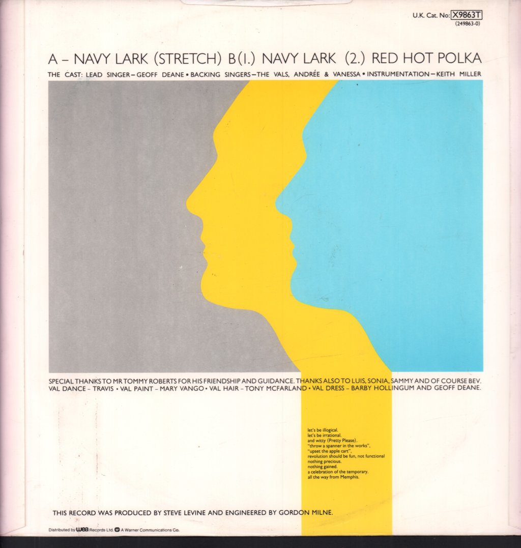 Geoff Deane And The Valley Girls - Navy Lark - 12 Inch