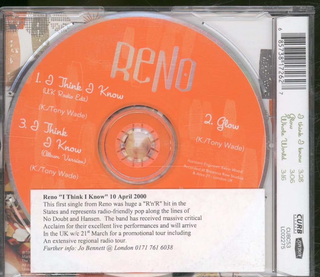 Reno - I Think I Know - Cd